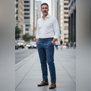 Men's Blue Dress Pants